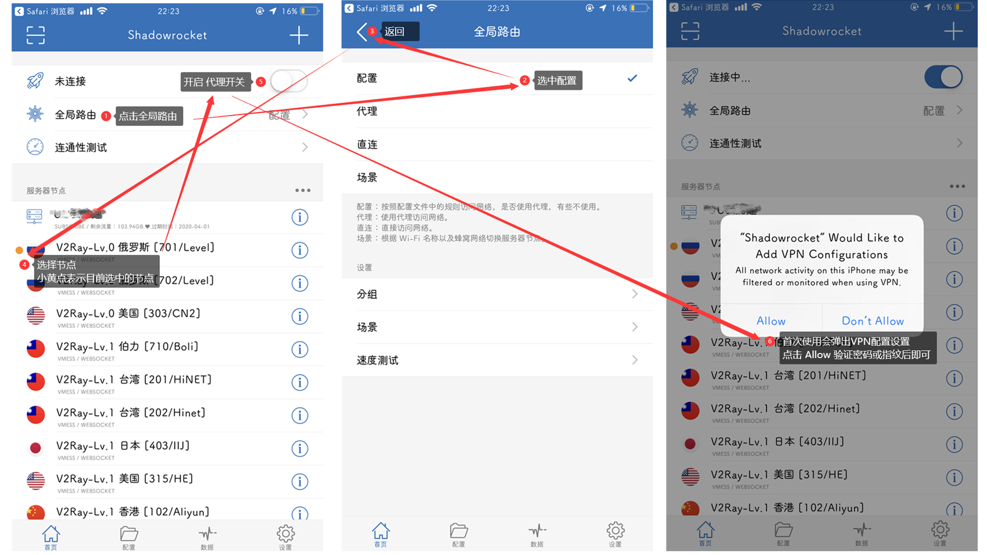 节点选择与开启连接流程图